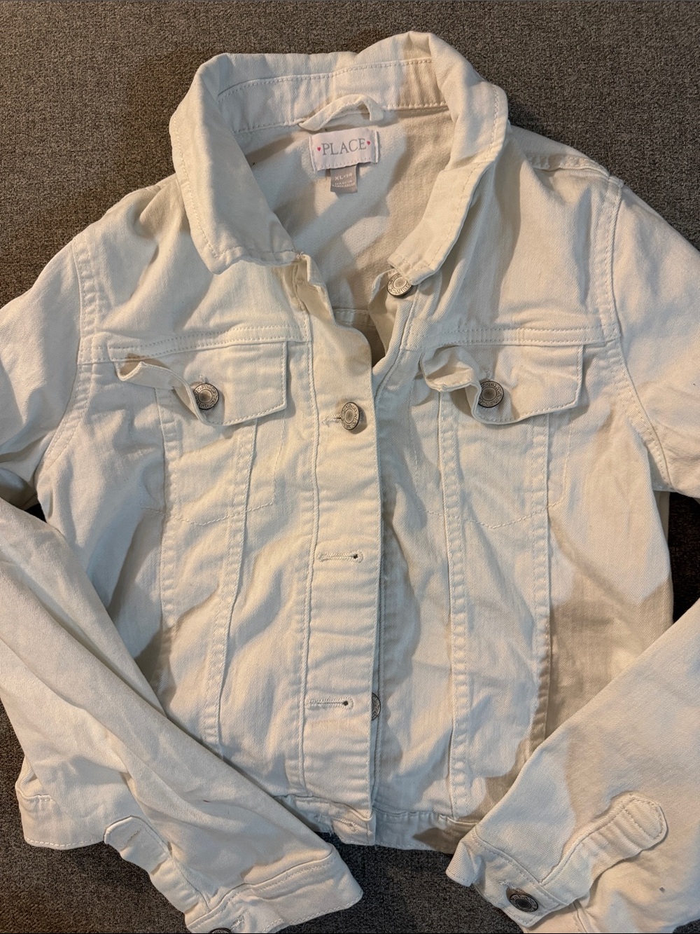 5/$15- The Children's Place Cream Denim Jacket - Girls